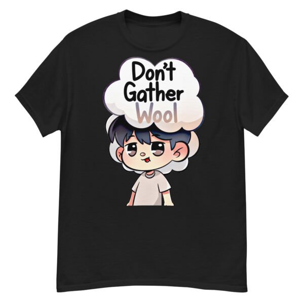 Don't Gather Wool - Fluffy Haired Cartoon Boy Satire T-Shirt