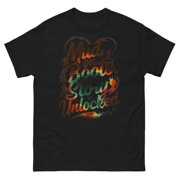 Mud on Boots. Story Unlocked — Hiker Heart Typography T-Shirt