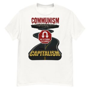Communism Capitalism No U-Turns Road Sign