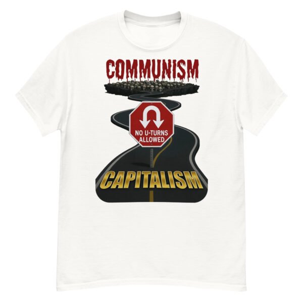 Communism Capitalism No U-Turns Road Sign