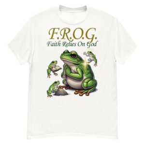 F.R.O.G. Faith Relies On God - Praying Frog Christian T-Shirt