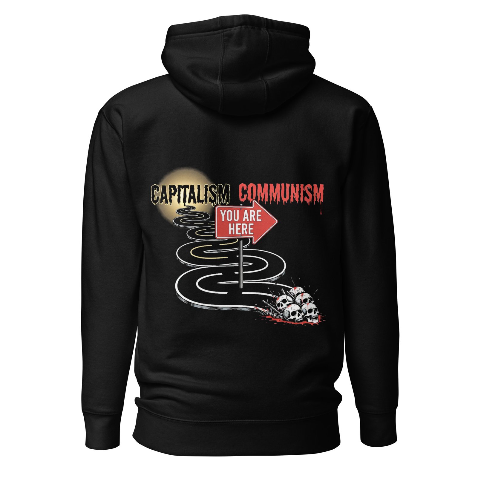 You Are Here: Every Road Ends In Skulls Unisex Hoodie