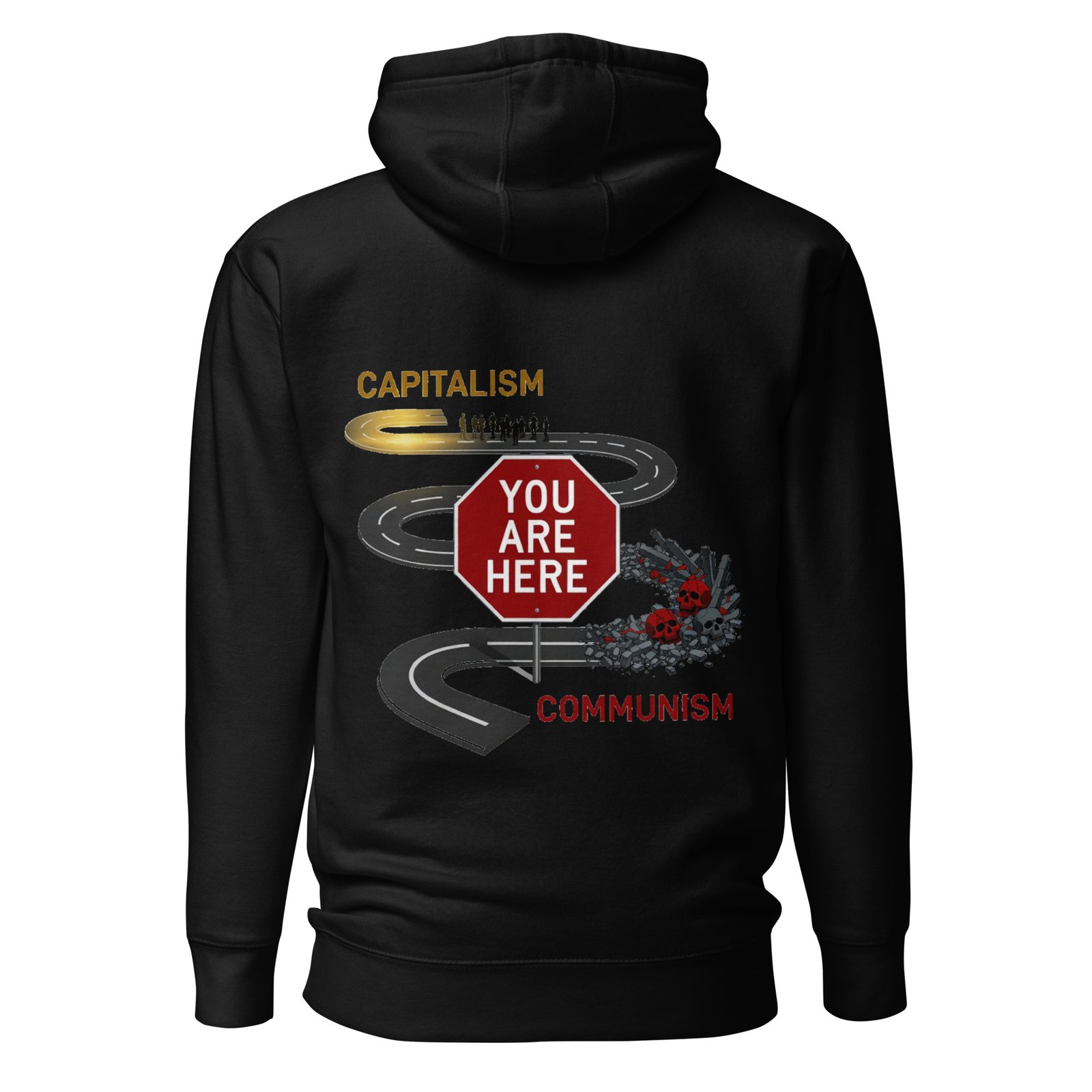 You Are Here: Political Spectrum Road Diagram  Unisex Hoodie