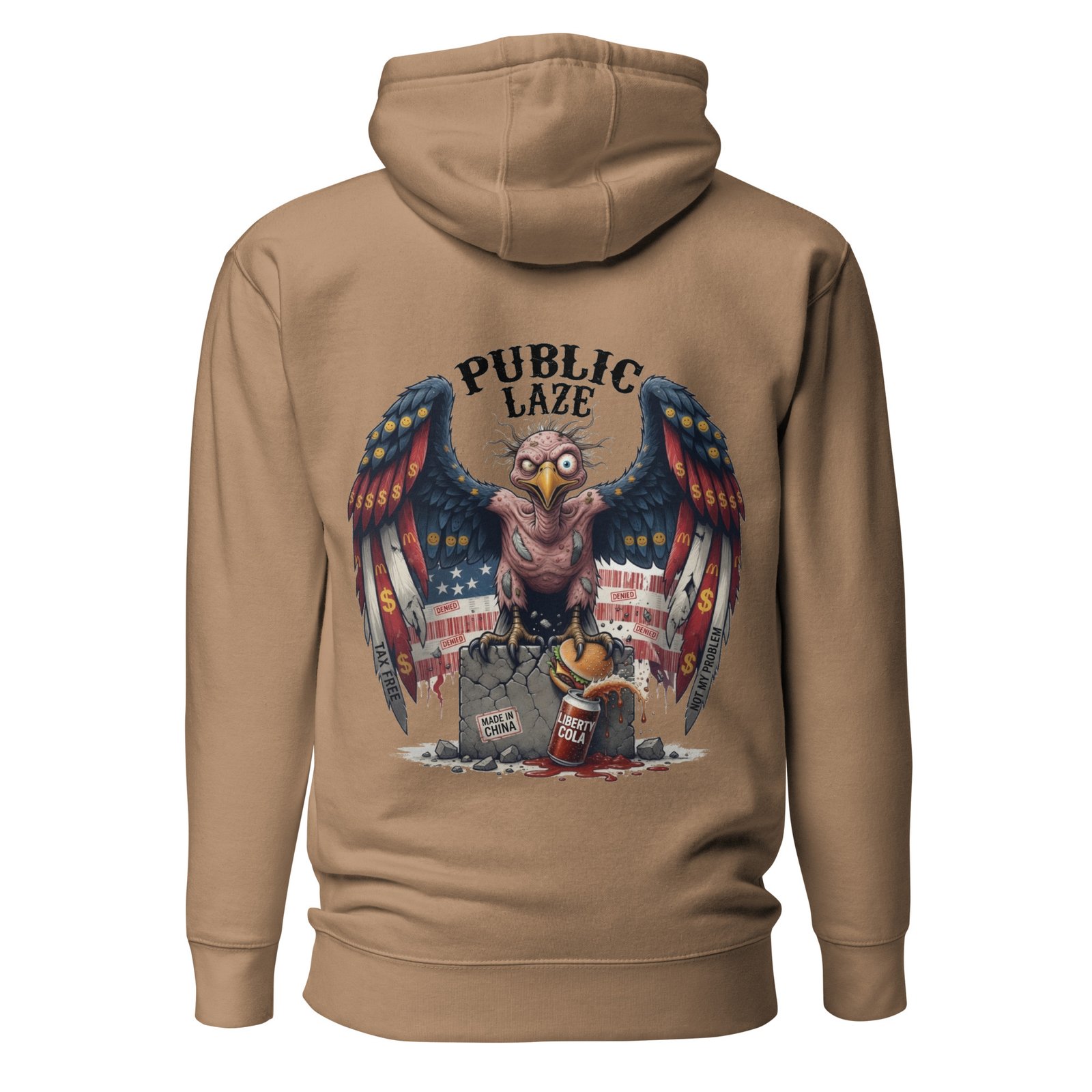 Public Laze — Bald & Entitled Eagle Unisex Hoodie