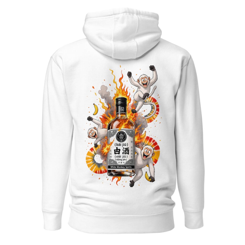 Baijiu White Monkey Spirits Unisex Hoodie