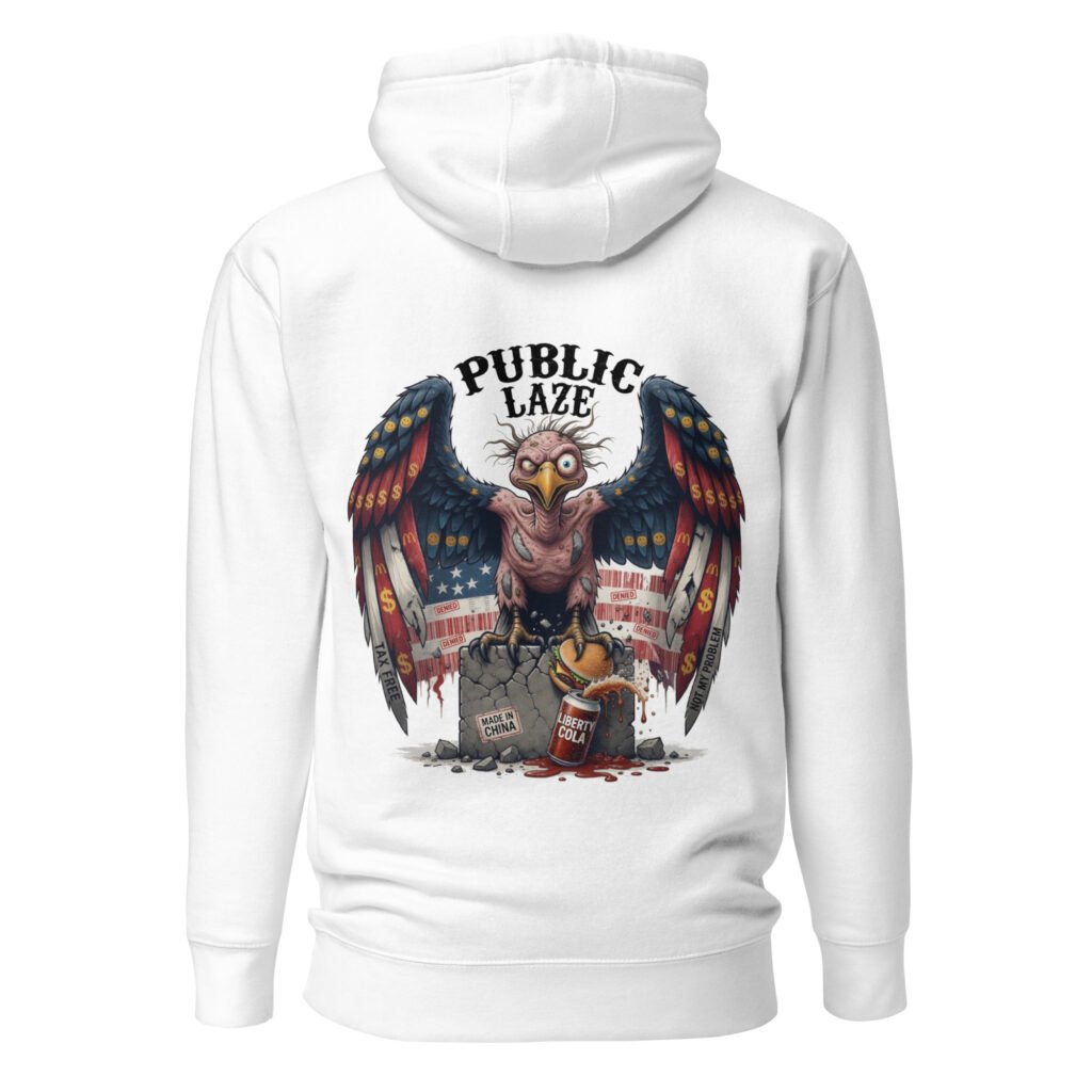 Public Laze — Bald & Entitled Eagle Unisex Hoodie