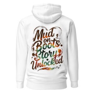 Mud on Boots. Story Unlocked — Earned, Not Given Unisex Hoodie